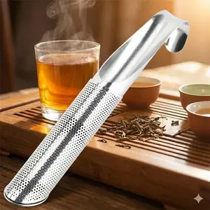 Stainless Steel Tea Infuser & Coffee Filter Stick: Fine Mesh, Durable, Reusable. Perfect for Loose Tea, French Press, Pour-Over Coffee. Easy Clean, Keeps Drinks Pure. Essential Kitchen Tool for Home Brewing, Daily Use.
