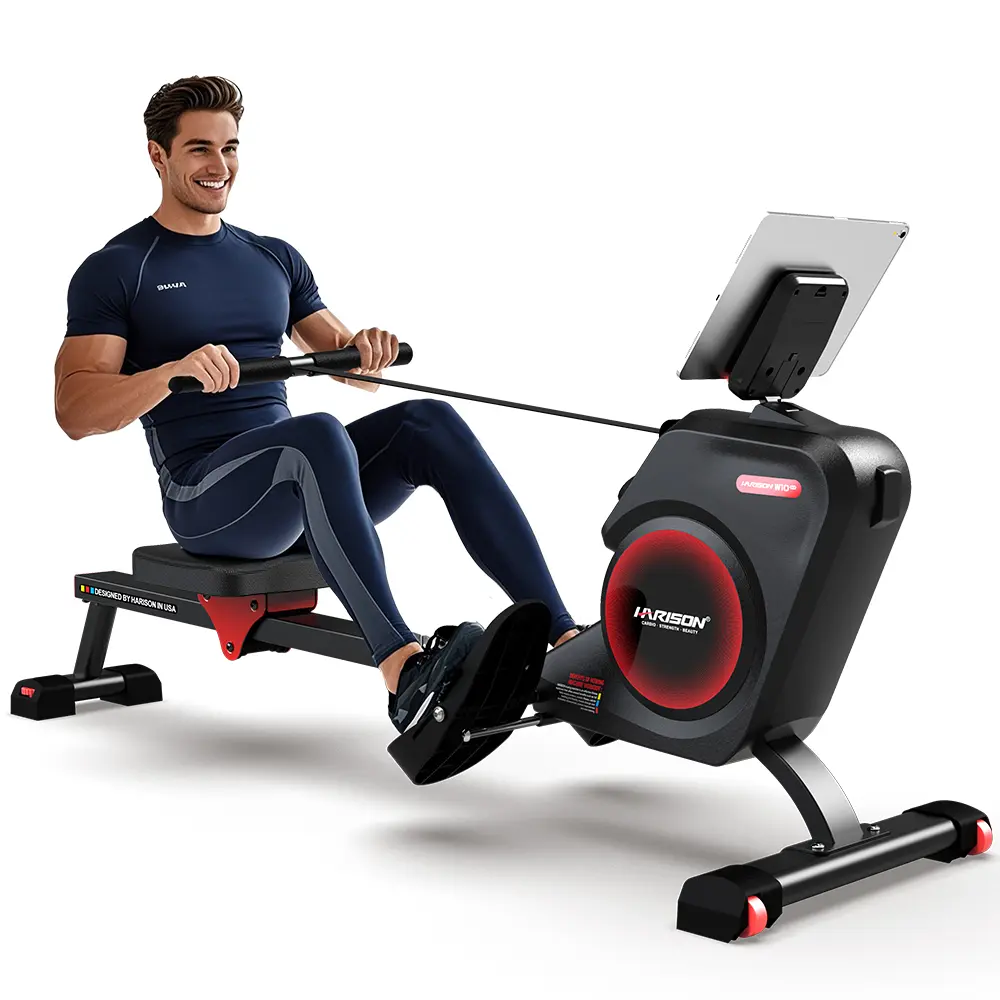HARISON Rowing Machines for Home, Magnetic Rower Machine with US Mute System, Bluetooth, App Supported, Smooth & Quiet Slide Rail,350 LB Weight Capacity (TKHR-W10)
