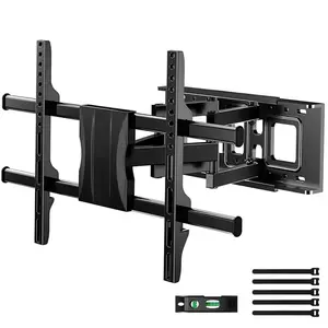 MountFTV Full Motion TV Wall Mount Bracket for 37-85" TVs with Swivel Tilt Extension Heavy Duty TV Wall Mount Max 600x400mm Holds up to 132 lbs Fits 12" 16" Studs