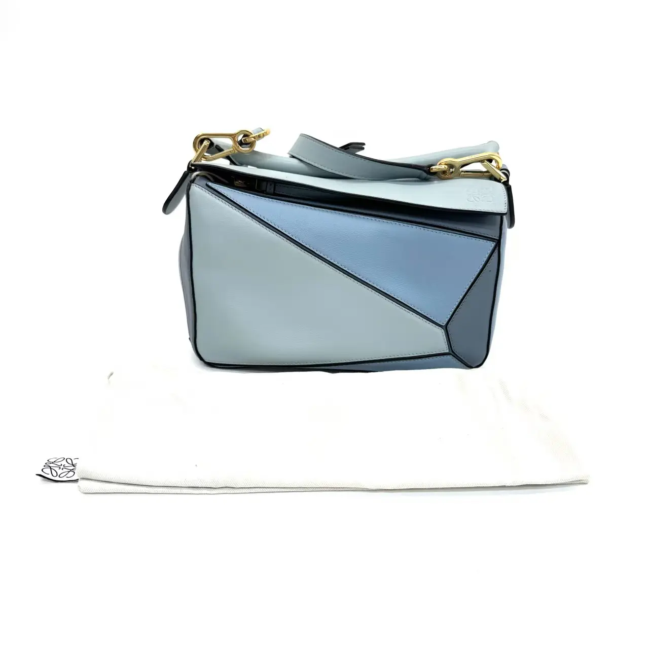 Pre-owned Loewe Three Tone Blue Puzzle Crossbody Bag – Base Length 23cm – Includes Dust Bag – N24433792