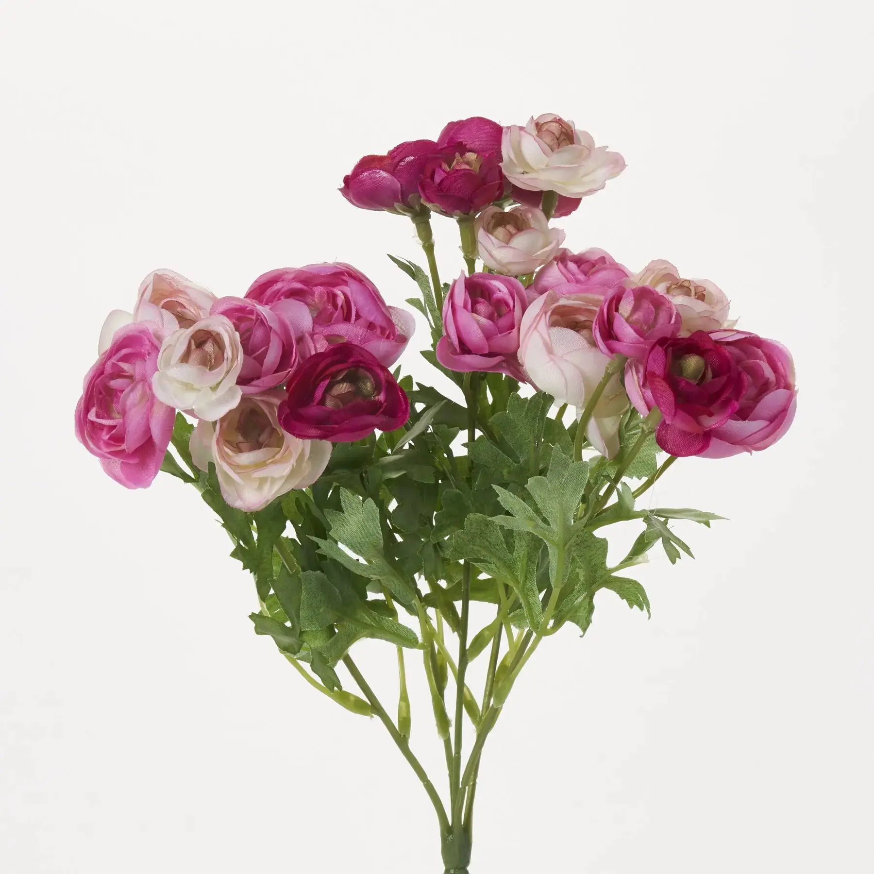 10" Silk Mixed Pink Blush & Fuchsia Decorative Flower Bush Stem Bouquet, Home Decor Floral Decor Faux Arrangement