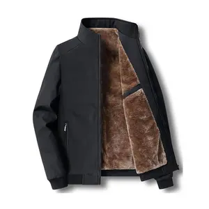 Men's Winter Casual Jacket, Fleece Lined Stand Collar Coat, Warm Outerwear for Cold Weather, Stylish Men's Clothing