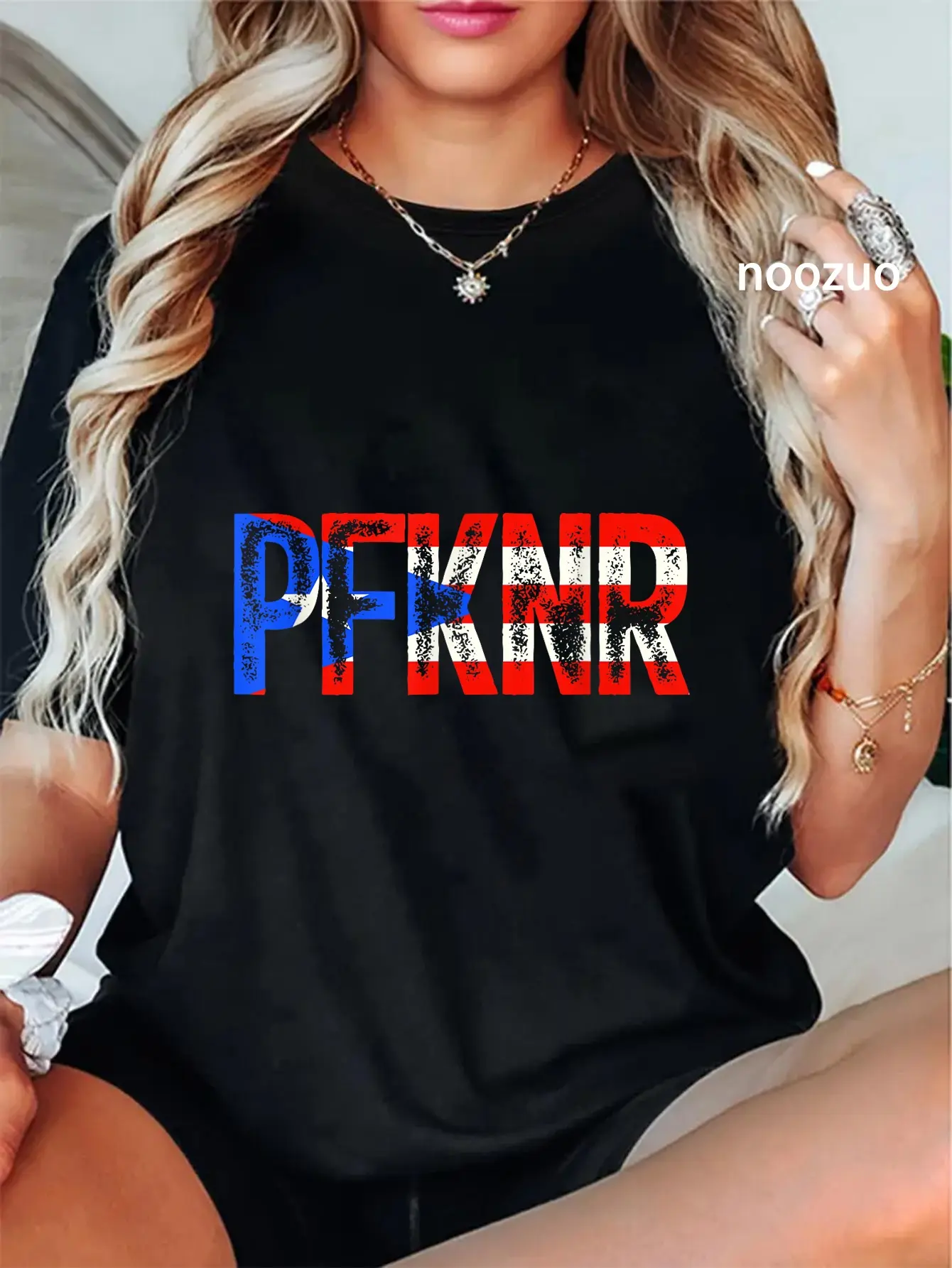 Women's 100% Cotton Vintage Puerto Rico Boricua Flag Graphic T-Shirt - Short Sleeves, Cute, Playful Look, All Seasons Casual Everyday Tops, Fashion