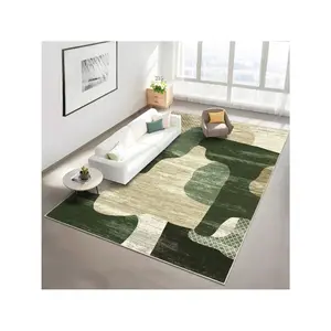 Green-9*12 feet  Machine Washable Area Rug Modern Abstract Floor Mats Non Slip NonSheddingContemporary Accent Rug Stain Resistant Soft Low Pile Indoor Carpet For Bedroom Living Room Kitchen Kids'Room Bathroom Hallway