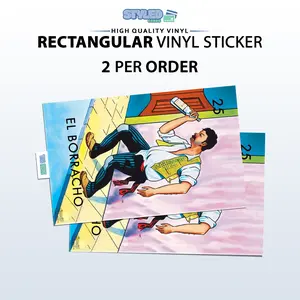 loteria el borracho rectangle vinyl sticker