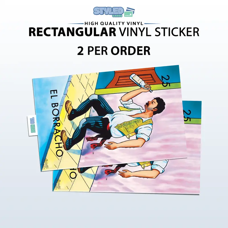 loteria el borracho rectangle vinyl sticker