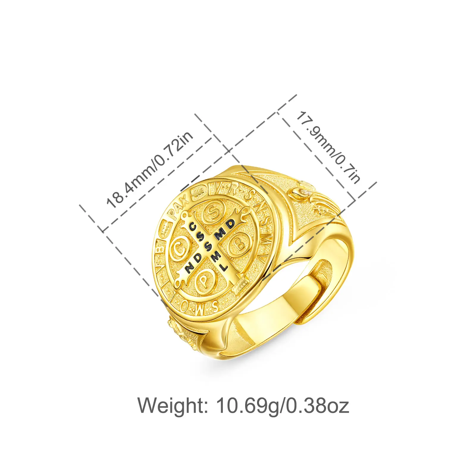 Gold-Style 6 St.Benedict Ring