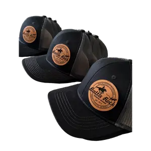 Ranch Trucker Hat Leather Patch Country Style Cowboy Hat