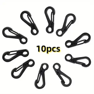 10 Metal Mini Spring Hooks, Quick Release Umbrella Rope Clips, Key Ring Attachments, Ideal for Camping and Climbing, Strong Backpack and Key Hooks