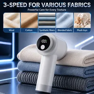 Powerful Fabric Shaver for Clothes Rechargeable, Electric Lint Remover with Digital Display, Fast Fuzz Pill Remover for Sweaters Couch Blanket Furniture, Portable Cleaning Tool