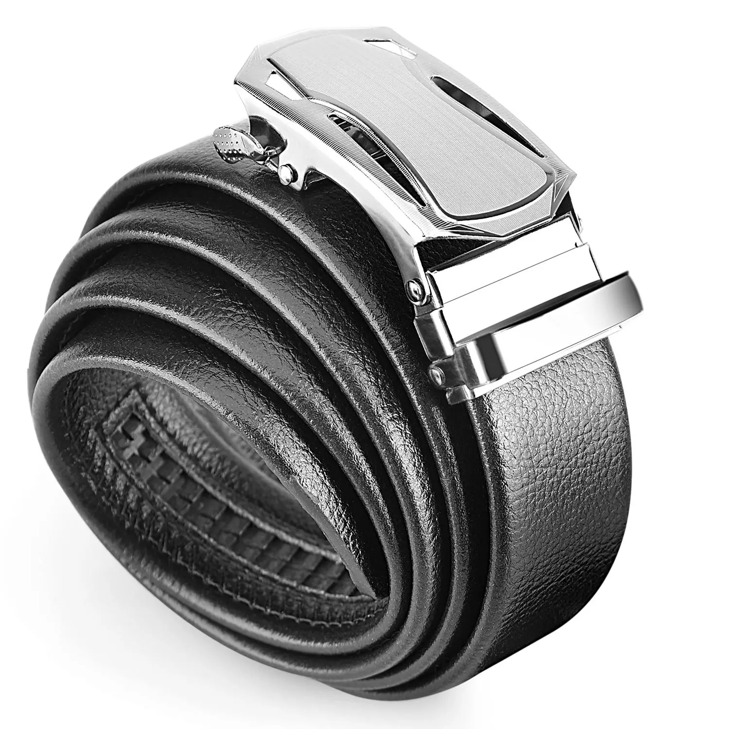 Adjustable Ratchet Dress Belt for Men – Leather Automatic Buckle, High-Density Scratch-Resistant Stylish Design, Perfect Father’s Gift, Adjustable Belts, Fashion Leather Belt