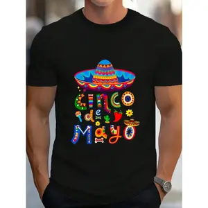 Cotton Cinco De Mayo Mexican Fiesta 5 De MayoT-Shirt Women's Men's Graphic Tee Crew Neck summer vacation Tops