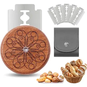 UFO Bread Lame  for Homemade Sourdough,Bread Scorer Tool for Sourdough with 5  and Storage Cover,Slashing Tool Bread   for Artisan Bread and Baguette Makers,Circle