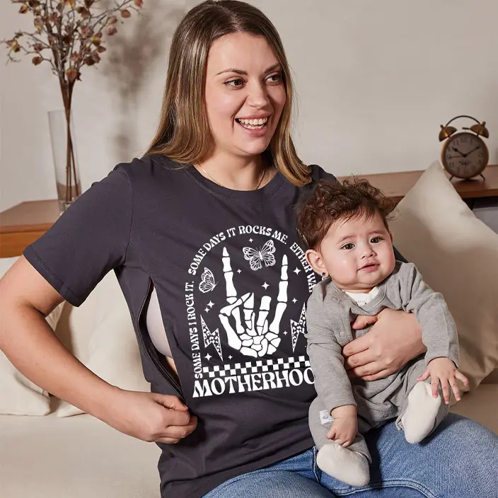 Funny Motherhood Skull Nursing Tops