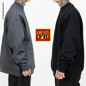 FB County Men's Heavyweight Fleece Crewneck FBCOUNTY Sweatshirt Casual Thick Outer Soft Fleece Sweater Crewneck Fit Warm Fleece Lined Plain