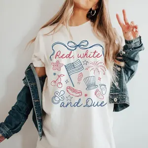 Comfort Colors Red White and Due Shirt, 4th of July Pregnancy Reveal Tee, Patriotic Pregnancy Announcement, Expecting Mom Gift
