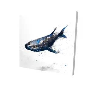 Begin Home Decor 2080-2424-AN247-1 24 x 24 in. Abstract Whale Shark Canvas - Marine Bathroom Decor Art
