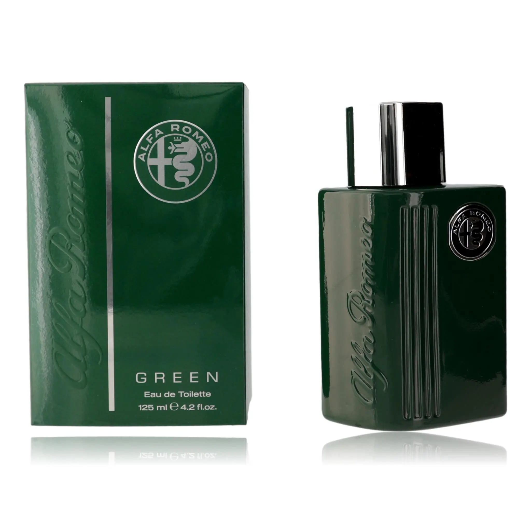 Alfa Romeo Green for Men, 4.2 Fl Oz EDT Spray - Cedarwood Base Notes, Citrus Accents, Spray Bottle
