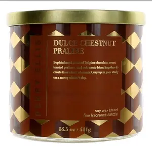 Perry Ellis 14.5oz Soy Wax Blend 3 Wick Candle - Dulce Chestnut Praline