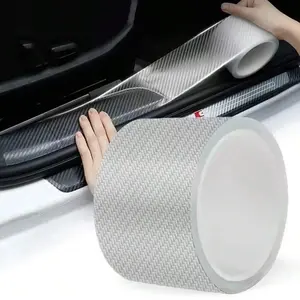 1PC 3D Transparent Nano Carbon Fiber Car Door Sill Protector, Car Door Edge Protector, Scratch, Wear, Weather Resistant, Easy to Clean Adhesive Film, 7cm/2.76in × 300cm/9.84ft Fit  for Most Car