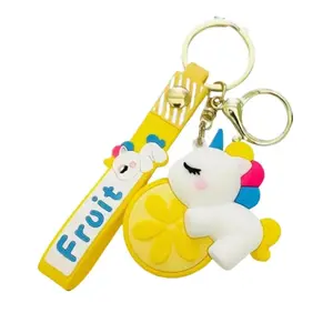 Kawaii Keychains - Fruity Unicorn - Eye Catching Keychain - high quality PVC with golden keyring made with premium anti-rust and durable metal
