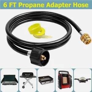 6FT Propane Adapter Hose LP Tank 1lb to 20lb Converter For QCC1 Type1 Gas Grill Conversion