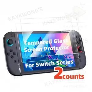 KAYKWONG'S 2 Pack HD Screen Protector for Nintendo Switch Ns, Switch 2, Switch Oled, 9h Hardness Scratch Resistant, Gaming Screen Protection Film