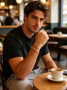 Men's Thick Chain Bracelet, Stainless Steel Wristband, Cuban Link Clasp, Polished Finish, Durable and Versatile Jewelry for Casual or Formal Wear