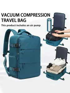 Hiking Backpack Travel Vacuum Compression Luggage Set, Multi-Compartment Commuter Backpack, Large Capacity Business Laptop Bag, Includes Pump
