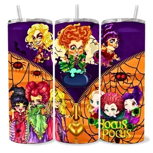 Hocus Pocus 20 oz Tumbler - BPA Free, stainless steel, Leak proof, durable, with clear lid