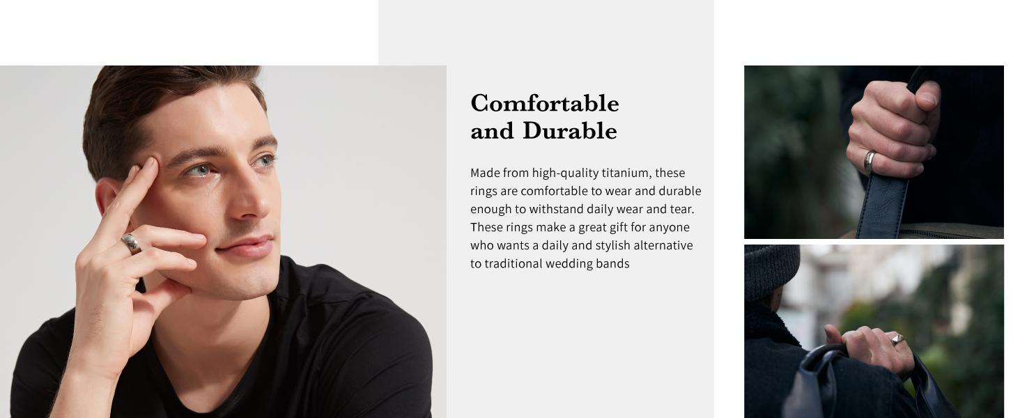 2mm 4mm 6mm 8mm 10mm Titanium Ring Plain Dome High Polished Wedding Band Comfort Fit Size 3-15