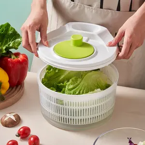 Salad Spinner, 1 Count Large Capacity Manual Vegetable Dryer, Household Fruit Dehydrator for Kitchen, Kitchen Gadget