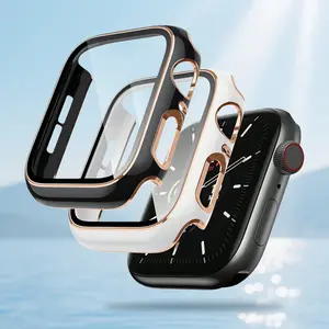 2 Pcs Apple Watch Case Cover for Series 11-4 Se, Dual Color, Ultra Thin Scratch-Resistant Glass, Protective Molded Case, Compatible with Iwatch 46mm-40mm