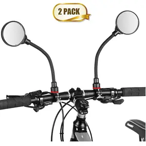 1Pair Bike Biking Mirror Handlebar 360° Rotatable Flexible Handlebar Bike Rearview Mirrors for Mountain Road Bike Accessories