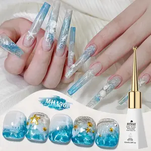 MTSSII 10ml Ocean Wave White Blooming Gel Nail Polish, Effortless Spreading Effect for Realistic Ocean Wave Design, Unique Nail Art Decoration for you, Use with Gel Polish for Nail Art DIY, Nail Care Manicure