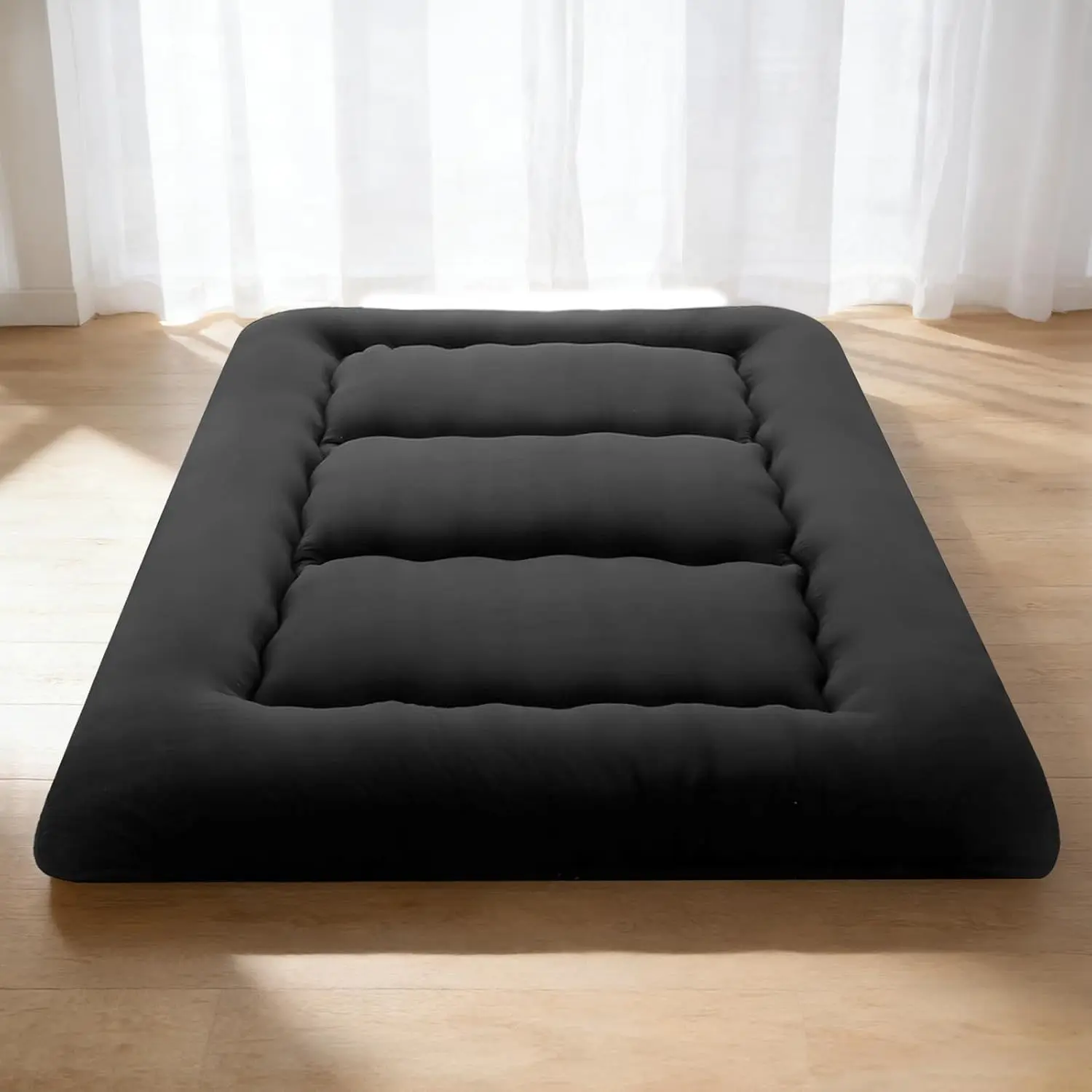 Foldable Floor Mattress with Washable Cover, Roll Up Futon Mattress & Portable Storage Bag for Guest Bed, Camping, Dorm