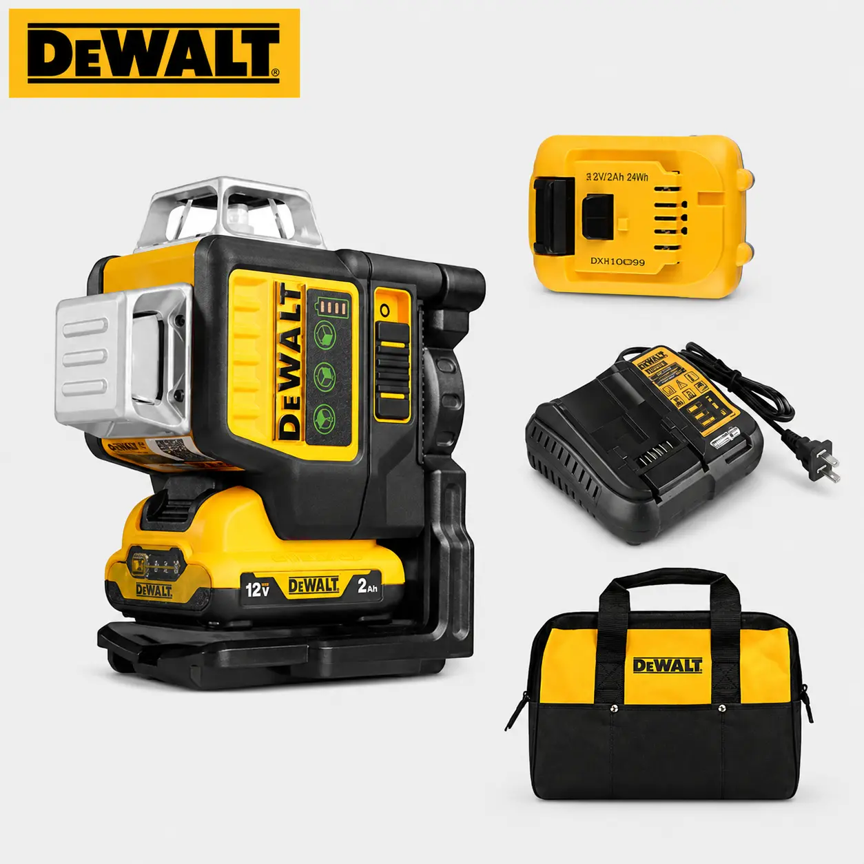 DEWALT DCF089 Green Laser Level 3×360° Self Leveling Measuring Tool With Magnetic Bracket For Construction Jobs, Electrical Installation, Woodworking And DIY Repair