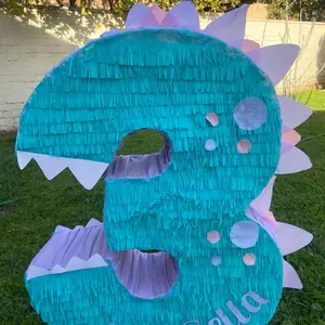 Number 3 Dino piñata / 3 Rex themed party piñata / dinosaur themed