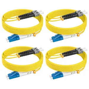 OS2 LC to ST Fiber Patch , 6ft/2m-4pack, Single Mode Fiber, Duplex 9/125um, Fiber Optic , Optical Jumper  Patch Cord LSZH, Length Option: 1m-30m, RamboCables