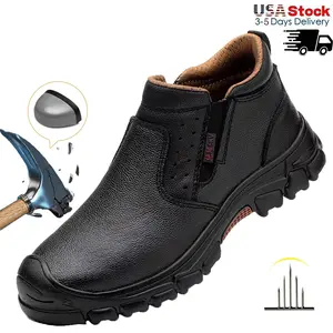 Men Shoes Work Safety Boots steel Toe Anti-smash Puncture-Proof Boots Lightweight Comfortable Sneakers Male Security Work Shoes Indestructible footwear Protective Boots work hiking boots sneakers Black trendy protection anti-stabbing property
