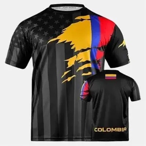 Heritage COLOMBIA Soccer Jersey for Men Women Youth Kids All-Over Print Short Sleeve 95% Polyester 5% Spandex Eco-Friendly Ink Vibrant Color