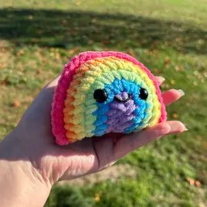 Crochet Rainbow Handmade Plush Toy - Soft & Cuddly, Perfect Collectors