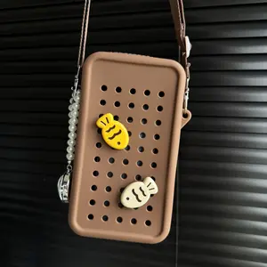 Silicone Crossbody Bag DIY Accessories, Waterproof Phone Bag, Cute Fish Decoration, Daily Use Small Bag, Teenage Style Commuter Essential