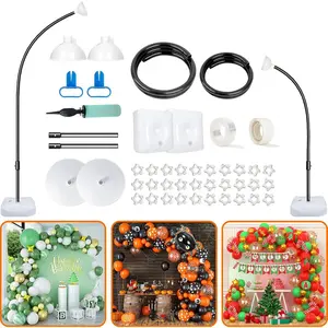 Balloon Arch Kit,Bendable Balloon Arch Stand:Updated (9.2FT+6FT)Reusable Balloon Arch Frame with Base - for Graduation Wedding Baby Shower Birthday Kid’s Events Decorations ((Black)