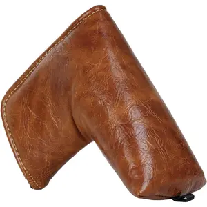 Craftsman Golf Premium Brown Leather Blade and Mallet Putter Covers, Classic Style