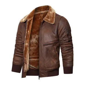 Autumn Winter Turn-Down Collar Leather Fur Jacket Trendy Casual Coat High-Quality Soft Faux Fur Lining Warm Stylish
