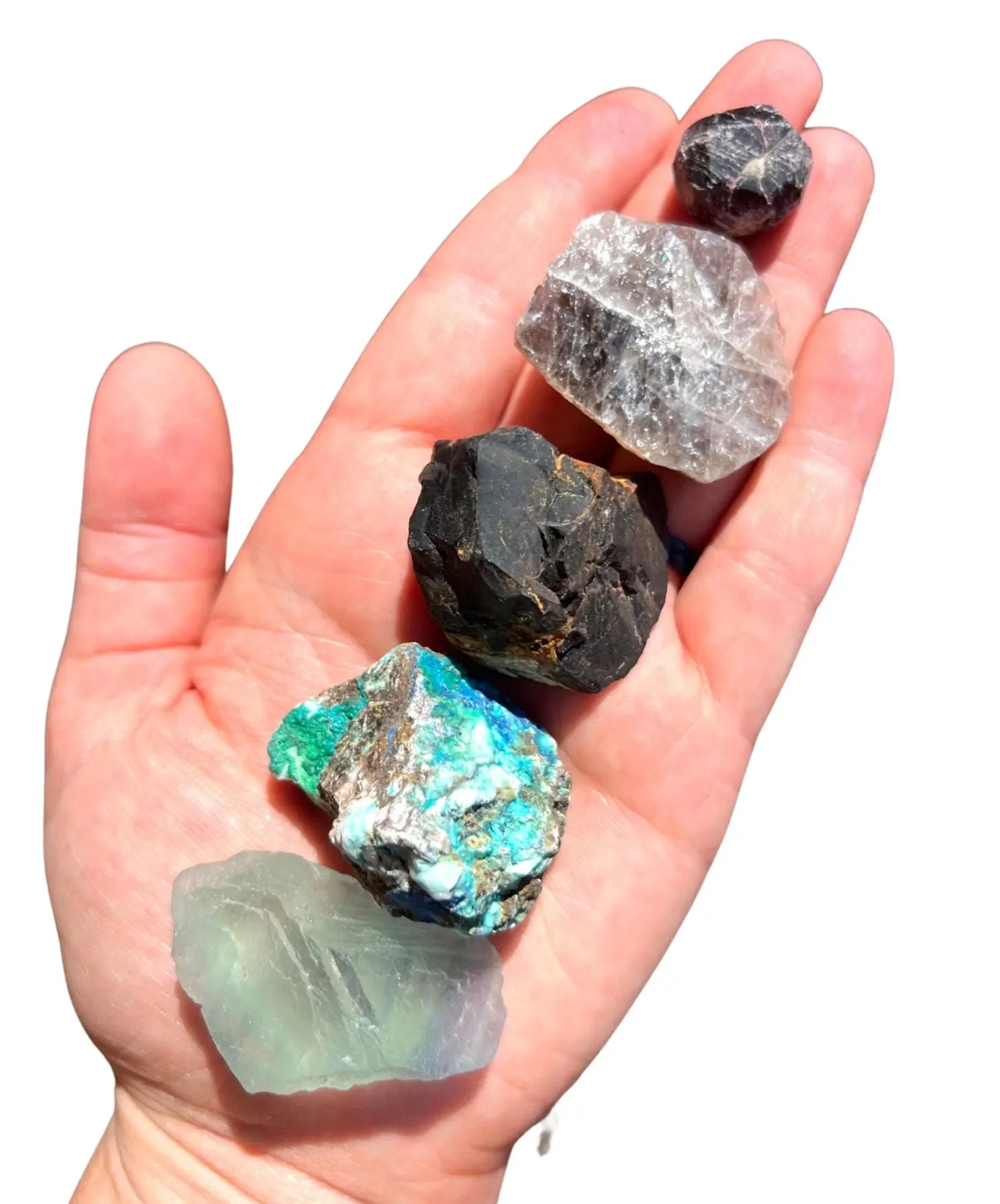 New Moon Beginnings Capricorn Zodiac Stone Set (Raw) - Assorted Natural Stones in Hand
