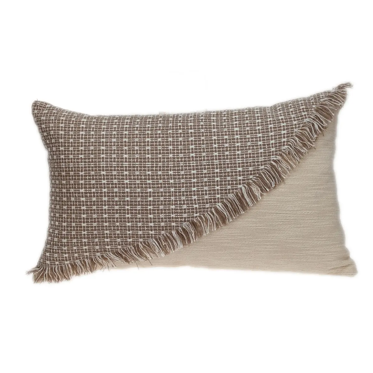 Parkland Collection PILC21122P Nirvana Cotton Transitional Throw Pillow - Beige, 24 x 14 x 5 in, Natural Woven Pattern, Dry Clean Only, Spot Clean as Needed