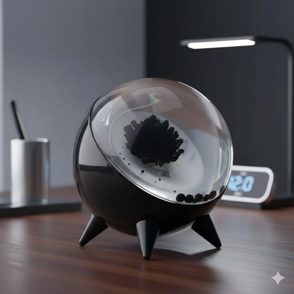 Music Rhythm Lamp with Ferrofluid, Voice-Activated Dynamic Ambient Light, Music Sync Lights. Immersive Music Light Show, Tech-Savvy Home Decor, Smart Desk Gadget, Visualizer with Dynamic Effects, Modern Gift for Music Lovers.