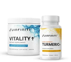 JINFINITI Vitality  NAD+ Booster  Powder (60g) + Extra Strength Turmeric+ (90 Capsules) Dietary Supplement Bundle